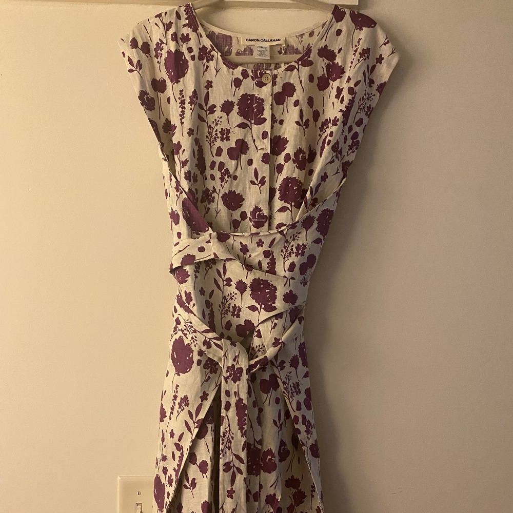 Caron Callahan Harper Dress in Floral Linen